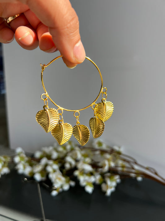 Golden leaves hoops